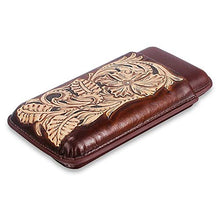 TYUIOO Similpelle Rivestito Cedro Cigar Holder Caso di Corsa 3 Count (Brown)