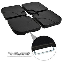Outsunny Set 4pz Base per Ombrellone da Giardino in Plastica 50 × 50 × 7.5cm