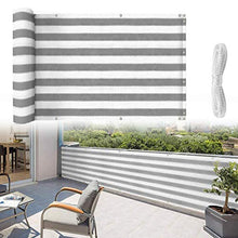 Telo Frangivista per Balcone, Occlusione Visiva Parabrezza Privacy Shield Ringhiera Decorativo Schierandosi in Metallo Passacavo con Coulisse,Grigio,1×8M