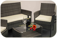 AVANTI TRENDSTORE - Andria - Set di mobili da Giardino in ecorattan, 2 poltrone Singole, 1 Poltrona a 2 posti e 1 Tavolo