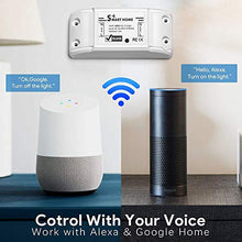 Delaspe DIY Wifi Smart Light Switch, telecomando senza fili, telecomando app, può essere utilizzato con Alexa Google Home bianco