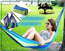 Hipier Amaca da Giardino Matrimoniale in Cotone da Campeggio Viaggio Interni ed Esterni Portata Massima 300 kg Multicolori (2 Persone, Blu)