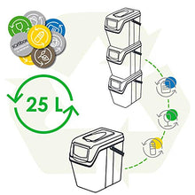 Prosperplast, Set di 3 BENNE RICICLAGGIO Capacità 75 litri di VANO IN NERO