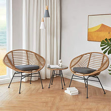 Set di Mobili da Giardino per Esterni, Sedia in Rattan in Stile Nordico con creatività Set da 3 Pezzi Set di Mobili per Conversazione in Vimini da Giardino per Tutte Le Stagioni,Beige