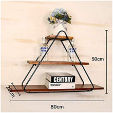 Semplicità Elegante Scaffale a Muro Scaffalature Sospese Scaffali Triangolo Retrò Semplice Libreria Scaffale Show Iron Art Legno Massiccio, 3 Strati, HJJ, a, 80x22x50cm