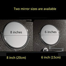 QAZW Specchi da Bagno con Ingrandimento 10x, Specchi da Bagno con Ingrandimento a Doppia Faccia, 360 °,Silver-6in-5X