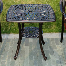 Hmg. Tavolino Rotondo for Esterni in ghisa di Alluminio for Esterni Casual Semplice Europeo in Ferro (Bronzo) (Color : Black)