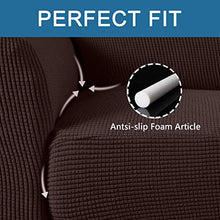 Ramotto Copridivano, Elastico Jacquard Fodere Protector Mobili Coperture Elasticizzato per Cuscini Divano in Pelle per Soggiorno, Copridivano (Marrone, 3 Posti)