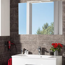 FACKELMANN B.Clever - Set di mobili da bagno, 2 pezzi, 90 cm, con lavabo in marmo e specchio da bagno