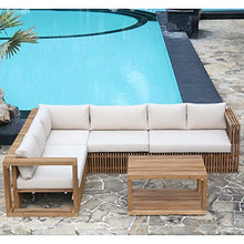Teako Design Poltrona lounge Loppio in legno massiccio di teak con cuscini e sedie da giardino, resistente alle intemperie