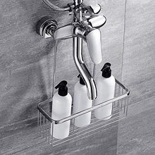 Bathroom shelf Portaoggetti per Doccia in Acciaio Inox Cestino per Doccia Sospeso Senza Trapano Accessori per Valvola Miscelatore per Doccia da Bagno Superficie Cromata Ripiano per Doccia