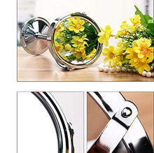 Distinct Specchi da Trucco Portatili Mini Argento Doppio Lato con 1:2 ingrandimento Funzione 360 Gradi Rotazione scrivania Strumenti Cosmetici (Rotondo)