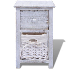 Festnight Comodino Shabby Chic Bianco in Legno