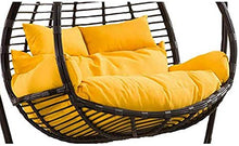 Yxxc Spessa Imbottitura per Sedia con Nido d'uovo da Balcone, materassino per Altalena a Cesto per Prato Cortile, Oversized 2 Persone Cuscino per Sedia Amaca sospesa Giallo 150x110cm