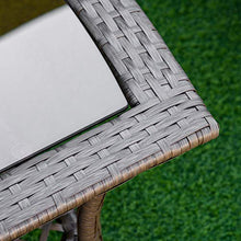 Outsunny Set Mobili da Giardino in Rattan Marrone, Set Tavolino, Sedie e Divano da Esterno 4Pz con Cuscini Imbottiti Cachi