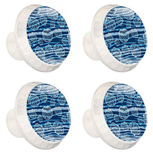 Maniglie per cassetti Manopole per cassetti Manopole rotonde Confezione da 4 per armadietto, cassetti, cassettiere, cassettiere ecc. Shell Con Sfondo Blu