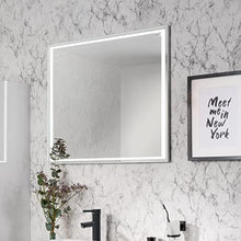 FACKELMANN - Set di mobili da bagno, 4 pezzi, colore: Bianco lucido Milano - Specchio da bagno con specchio a LED incluso, larghezza 60 cm
