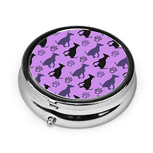 Whippet Shadows - Contenitore per pillole rotondo a 3 scomparti, in metallo, per medicina e vitamine, per viaggi all'aperto