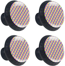 Modello di sirena rosa giallo pesce scala Pomelli per Porta Set di 4 Pomelli per Mobili Manopole per Cassetti Cucina Armadio Vetro