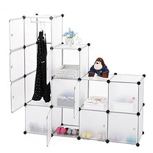 EGLEMTEK Mobile modulare Quadrato 12 Scomparti Cubo Armadio Armadietto Guardaroba Scaffale Scarpiera Mobiletto da Bagno (112 x 37 x 148 cm) (Bianco)