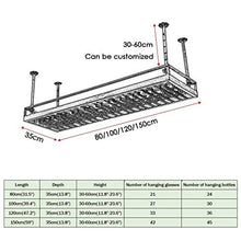 TCWDX Scaffale per Vino Scaffale per Vino in Bronzo - Scaffale per Bicchieri da Vino in Ferro Stile Morden Scaffale per Decorazione a soffitto per Bar, ristoranti, Cucina o Cantina (Dimensioni: 80