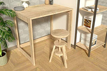 ABC MEUBLES - Sgabello a Vite in Legno - S019 - Legno Grezzo