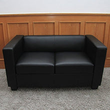 Serie Lille M65 divano sofa 2 posti 70x75x137cm ~ nero pelle