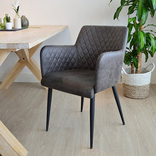 Damiware Rose Sedia con bracciolo | sala da pranzo Comfort Rivestimento in Tessuto (Stone)