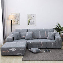 OKJK Copri Divano ad Angolo,copridivani a Forma di L Elastiche poltroncina per Chaise Longue, per Protezione del Giardino del Salone Divano (B-printed5,2seater 145-185cm)