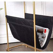 Comodino LHY- Comodino moderno in metallo con forte capacità di appoggio per camera da letto, studio, ecc. Comodo Nero