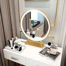 Specchio per Trucco Specchio a Luce LED Illuminato, Specchio per Trucco, con Lampadine LED Dimmerabili e Design Touch-Control con LED Luci, 3 modalità di Colore