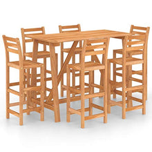 FAMIROSA Set da Bar da Giardino 7 pz in Legno Massello di Acacia
