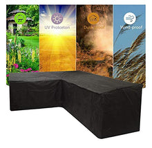 LJWLZFVT Coperture per divani da Giardino - coperture per arredo Giardino a Forma, copridivano per EsternoCopertura Mobili Giardino Impermeabile-Nero 222x286x82cm
