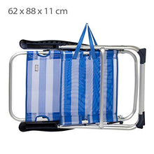 Aktive 53956 - Sedia Pieghevole Multiposizione Alluminio Beach 50x64x100 cm - Blu
