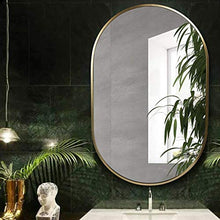 LLG Household Items& Specchio for Il Trucco Parete Specchi for Il Salone d'oro, d'oro Elliptical Mirror Bathroom Specchio a Parete Grooming Specchio Bagno Specchio
