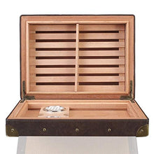 WLGQ Custodia per sigari Umidificatori per sigari - Humidor per sigari Scatola Creativa Due Livelli a Quattro Zone Tappetino Antico Modello Scatola per sigari da casa 50 Bastoncini Scatola per um