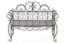 Mendler Panchina Stile Romantico CP029 46x128x94cm Bronzo