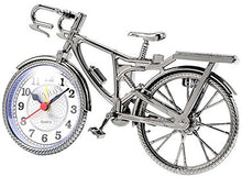 SaySure - Bicycle Shape Alarm Clock White Steel Household Table Desk