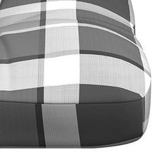 vidaXL Cuscino Divano da Giardino Quadri Grigio 120x40x12 cm in Tessuto