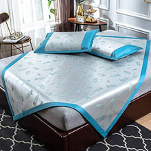 Materassino in Seta di Ghiaccio, 600D Ice Silk e 3D Maglia Traspirante, Rinfrescante e Confortevole Letto Matrimoniale, Lavabile (Color : E, Size : 1.5×1.95m)