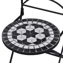 FAMIROSA Set Bistrò 3 pz con Mosaico in Ceramica Nero e Bianco