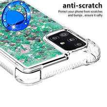 Custodia Samsung Galaxy A71 5G Squillo della Base del Telefono TPU Brillantini Diamond Liquido Telefono Bumper Case（Amore Verde）