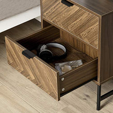 HOMCOM Comodino con 2 Cassetti in Legno per Camera da Letto Design in Stile Industriale 48x39.5x61cm