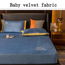 QIANGU Protezioni per Materassi con Gonna Aderente in Velluto Resistente E Traspirante Comfort Caldo Resistente allo Sbiadimento (Color : Water Blue, Size : 150x200cm)