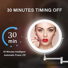 HGXC Specchio da Barba a Parete con Specchio da Bagno con ingrandimento 1X / 10X, 360 °; Girevole, Alimentato da 4 batterie AAA