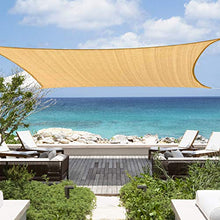 Tenda a Vela Parasole Ombrelloni da Giardino Impermeabile Protezione Antivento con UV Protezione per Terrazza, Campeggio, Cortile, con Corda Libera 2x3m Rettangolare Sand