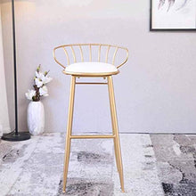 Zfggd Sgabello Alto da Bar Sgabello Imbottito Antiscivolo sfoderabile da Bar per la Colazione Bar da Cucina con Schienale, Bianco (Size : Sitting height65cm)