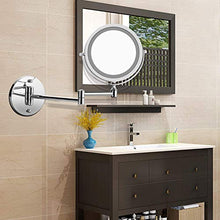 Himimi Specchio cosmetico con Illuminazione a LED, cosmetico da Parete, Specchio ingranditore compartimento 1x / 5X - 360 ° Orizzontale orientabile e Verticale