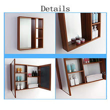 haozai Mobiletto Pensile da Bagno con Specchio Salvaspazio Mobile da Lavabo Stile Rustico Armadietto Arredo Specchio A Parete, 60x70x12.5cm 20