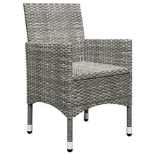 FAMIROSA Set Bistrot Giardino 3 pz Polyrattan e Vetro Temperato Grigio-8379